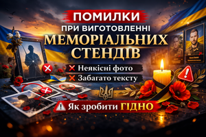 Помилки при виготовленні меморіальних стендів: що важливо врахувати, щоб оформлення було гідним фото